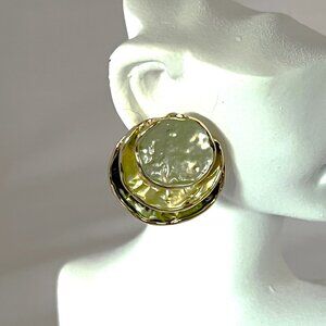 Round Layered Stud Earrings, Green Ombre Circles NWT